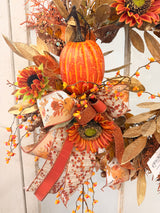 23" Pumpkin Porch Wreath