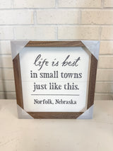 Life Is Best In Small Town Norfolk Wood Art