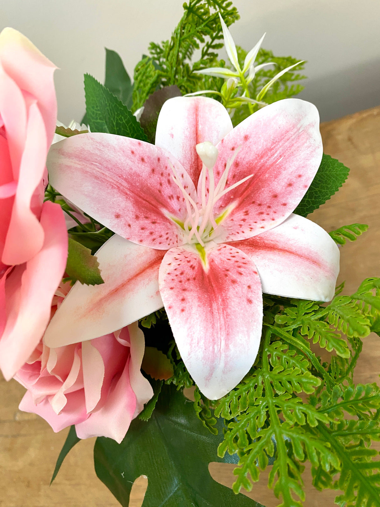 16" Pretty In Pink Cemetery Vase