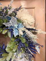 27" Silver Ice Cascade Wreath