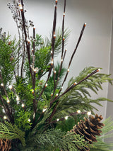 Outdoor Cool White Lighted Branch Set of 3