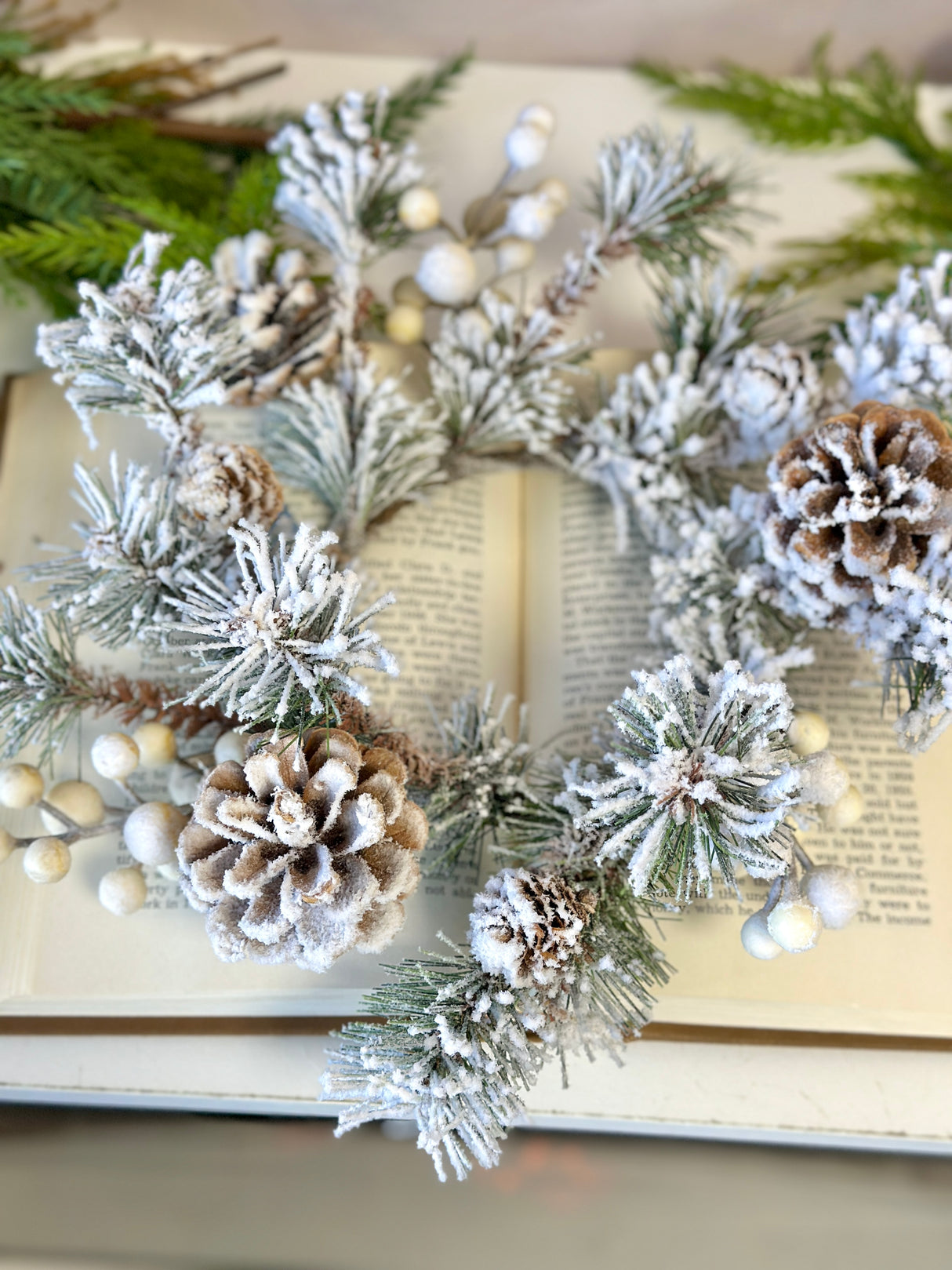 11.5" Winter Fest Pine Candle Ring