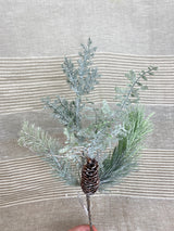 Snowflake Frosted Pine Pick