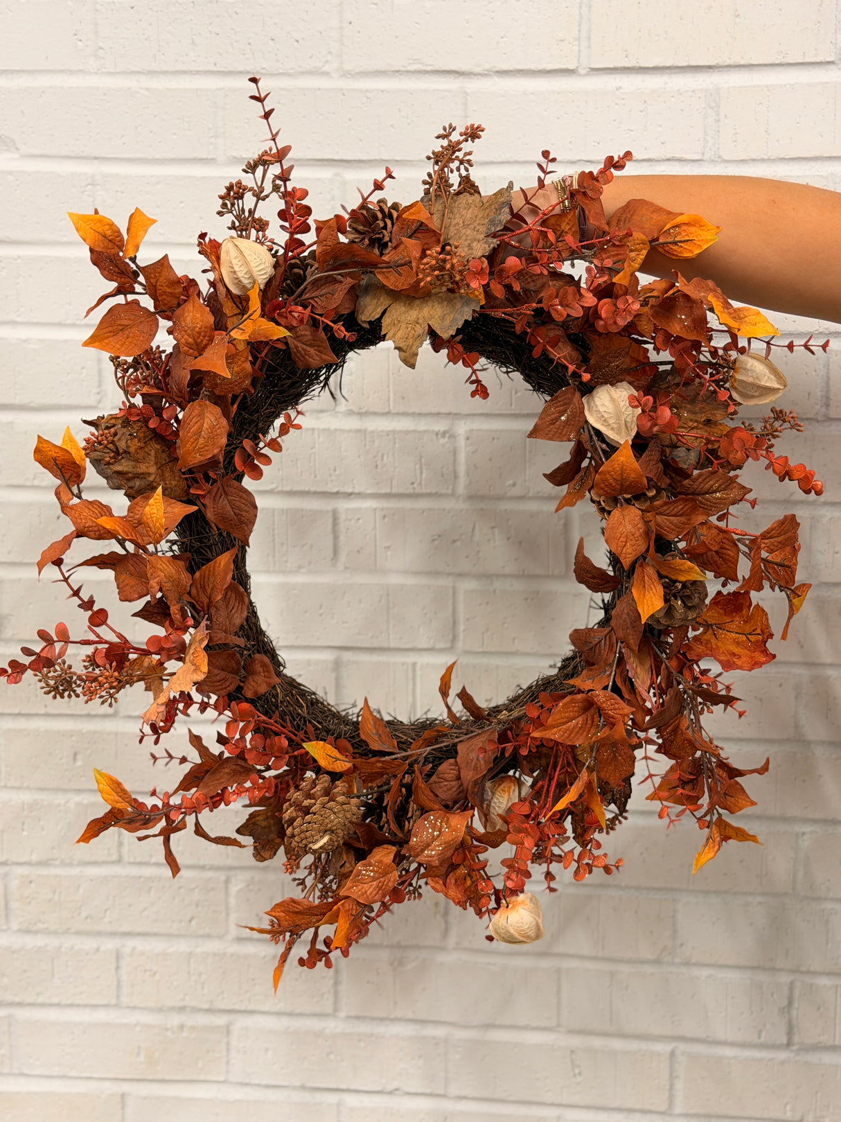 24" Pinecone Fall Mixed Wreath