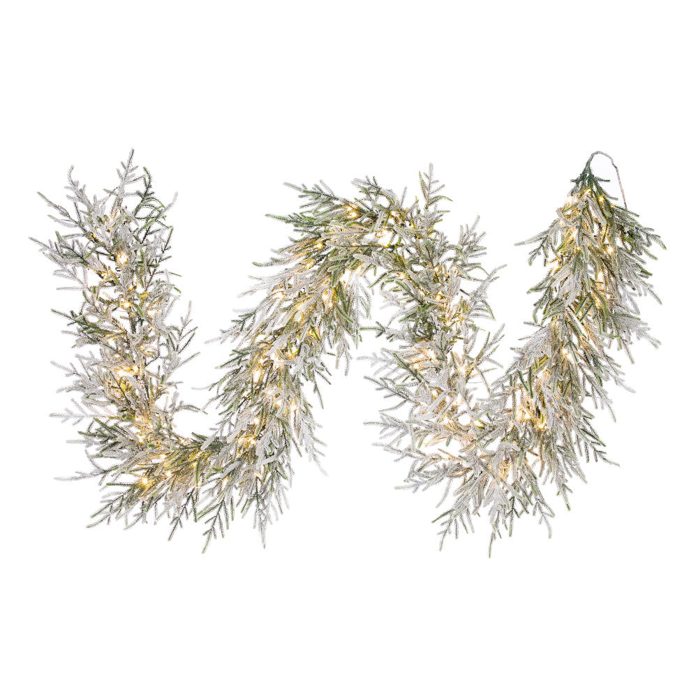 76" Frost Oversized Norfolk Lighted Garland Multi & Warm
