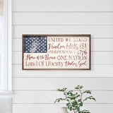 USA Flag Words White Wood Art