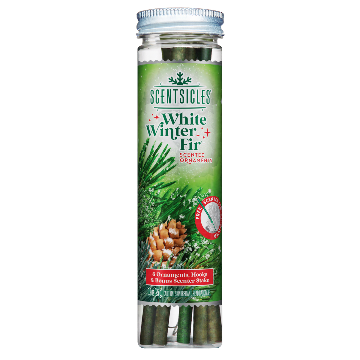 White Winter Fir Scented Ornaments