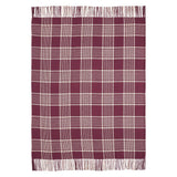 Eston Burgundy Tan Plaid Throw Blanket