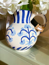 Blue Floral Pitcher