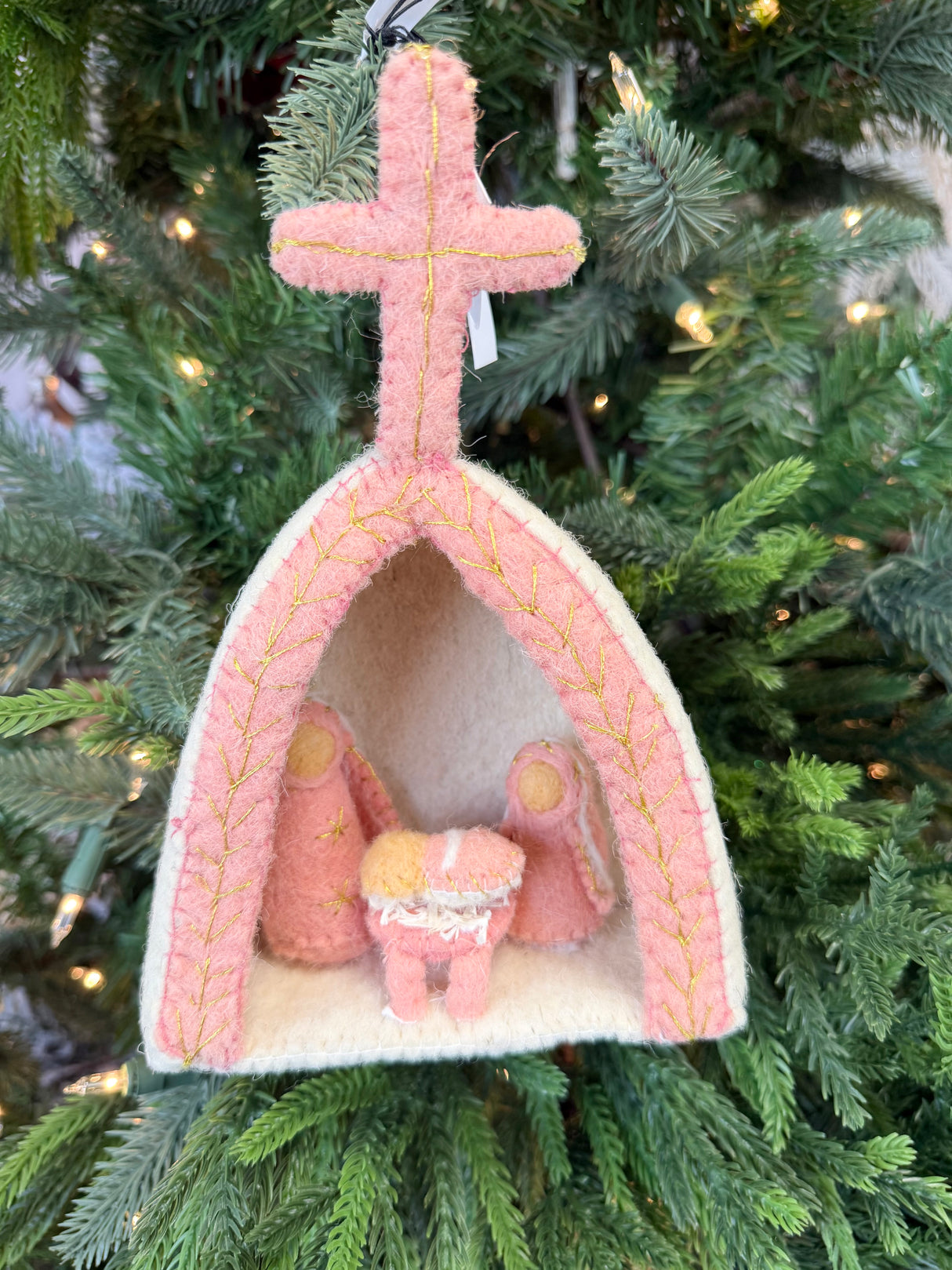 Handmade Wool Felt Holy Family Ornament