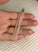 Blush Pink Stretchy Facet Mila-Mix Bracelet