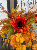 27" Autumn Breeze Hanging Basket