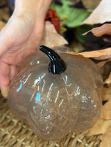 Sleepy Hollow Beige Glass Pumpkin