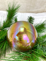 Small Warm Iridescent Glass Ornament