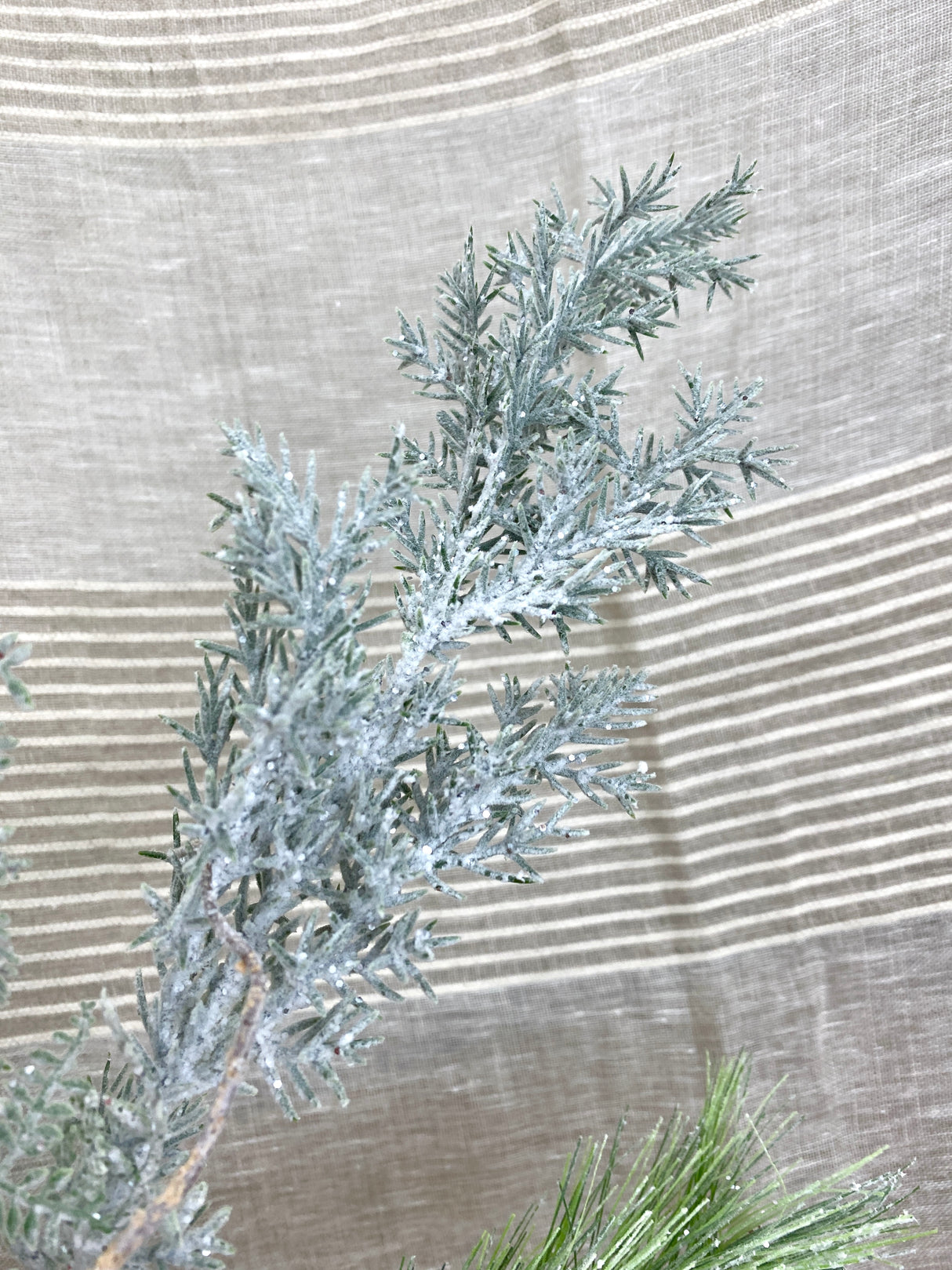 Snowflake Frosted Pine Pick