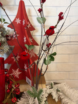Red Snowy Twig, Berry & Cardinal Branch