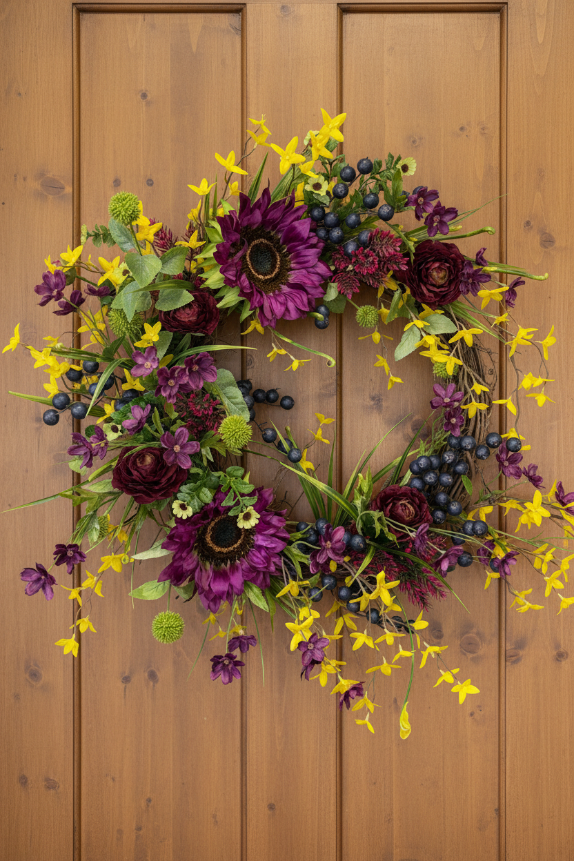 25" Purple Rain Garden Wreath