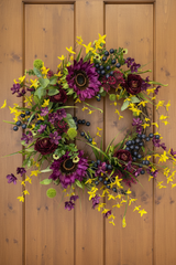 25" Purple Rain Garden Wreath