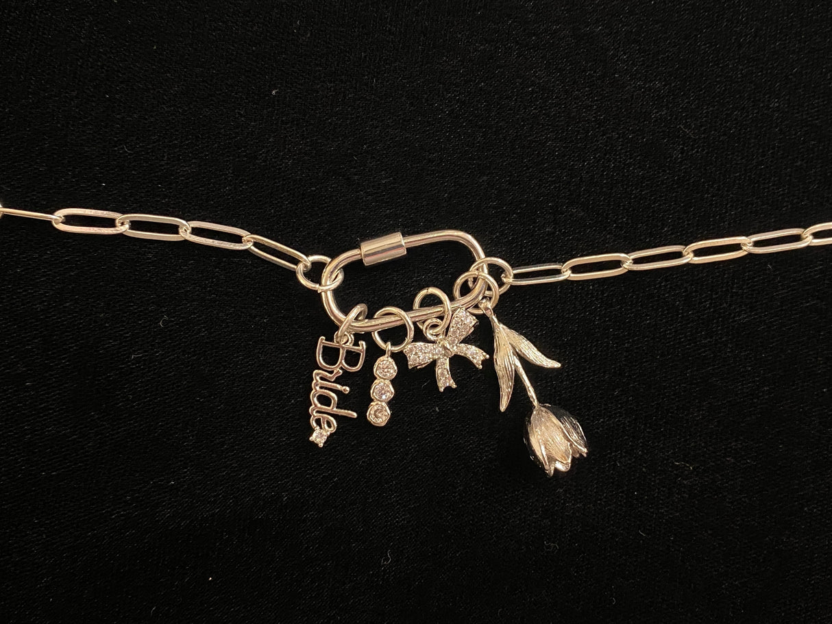 16" Silver Ashley Necklace with Carabiner