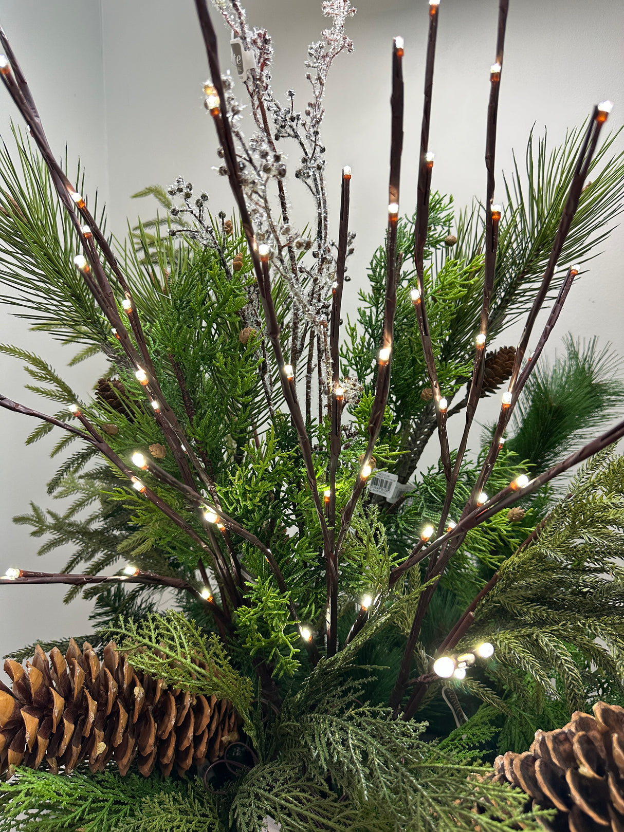 Outdoor Cool White Lighted Branch Set of 3