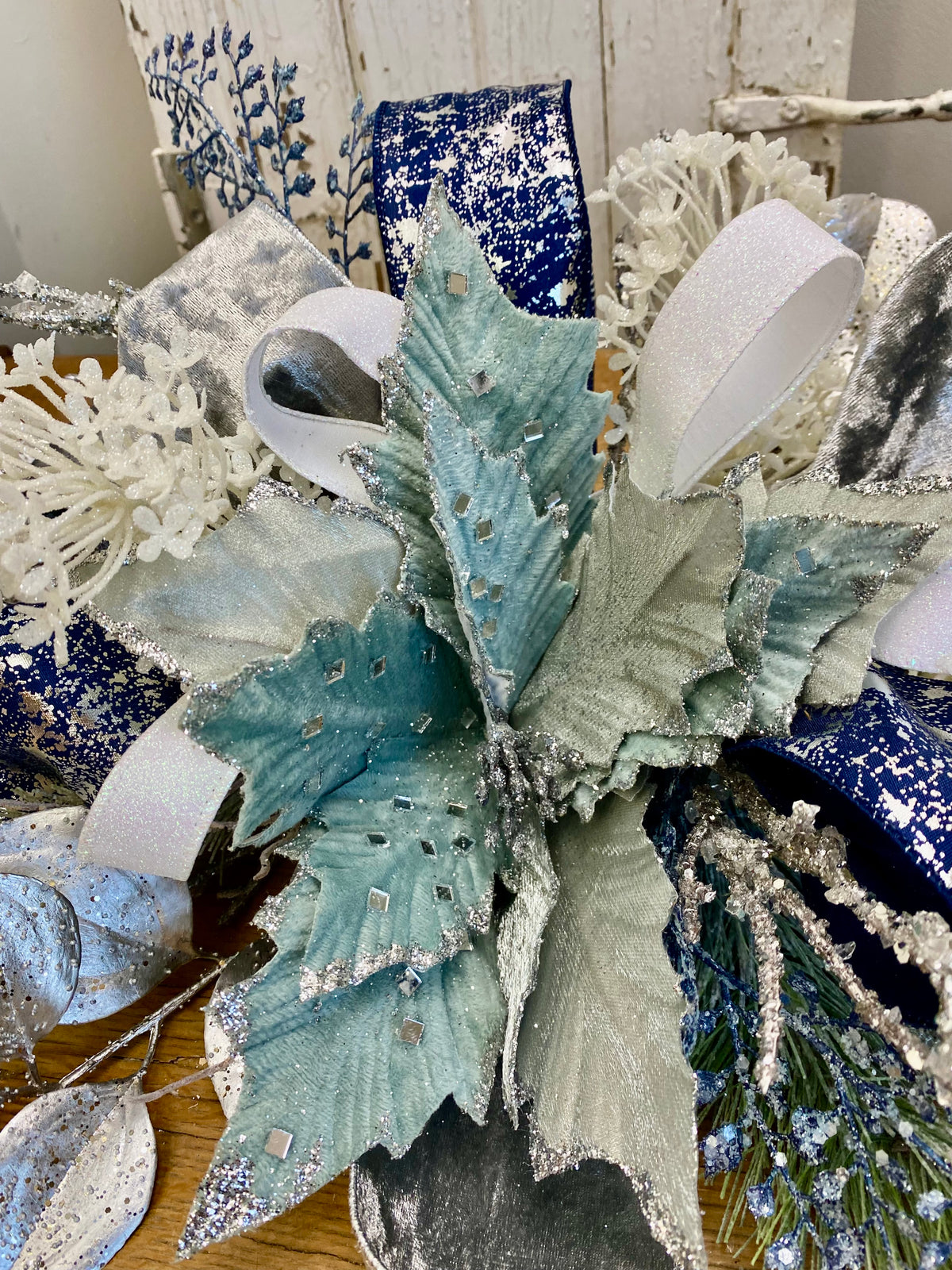 33" Frosted Holiday Grace Swag