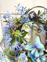 24" Bluebell Butterfly Bliss Wreath