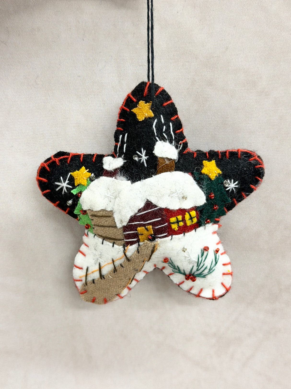 Handmade Black Star House Ornament