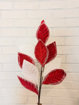 Red White Mixed Leaf Spray