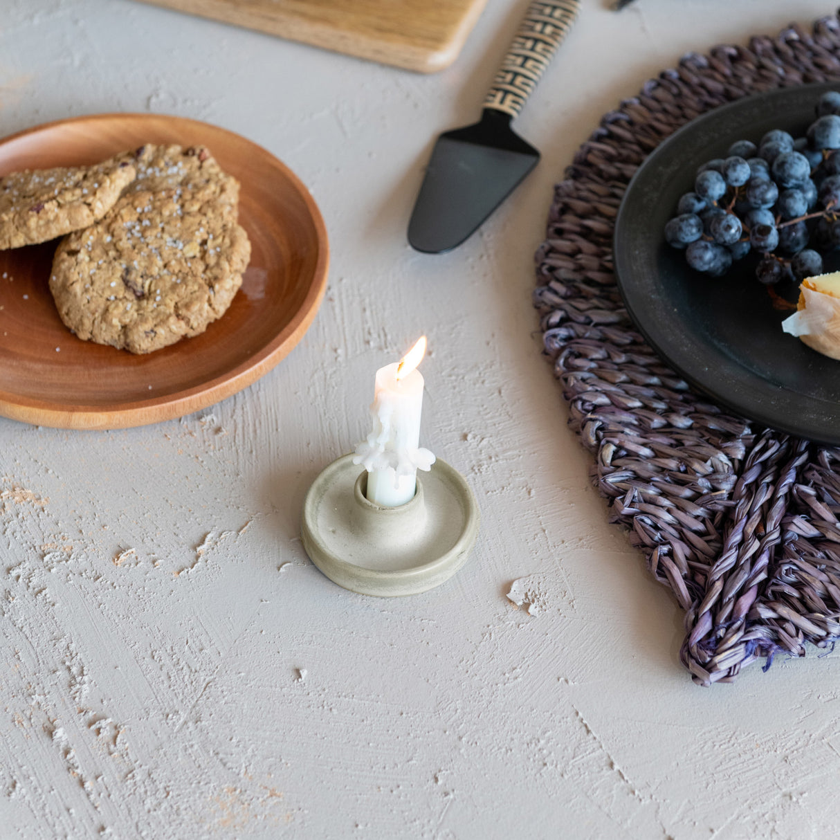 Stoneware Taper Holder Set of 2