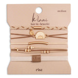 Rise Cream and Tan Hair Tie Bracelet Set