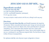 Avocado Salsa Dip Mix