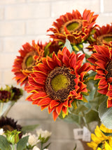 Orange Real Touch Sunflower Spray