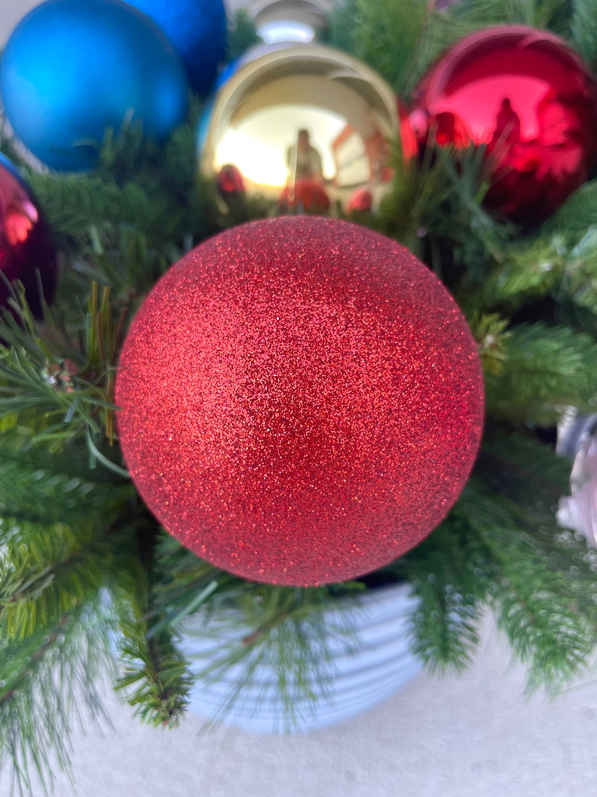 Glitter Red Ornament Stake
