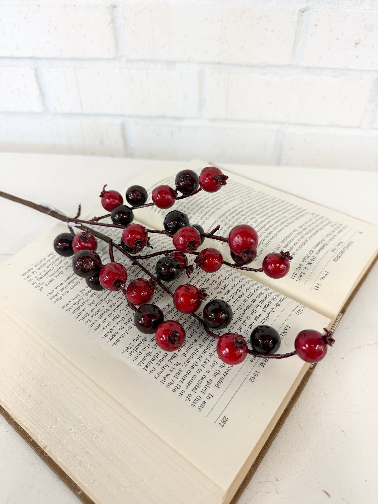 Red Burgundy Berry Spray