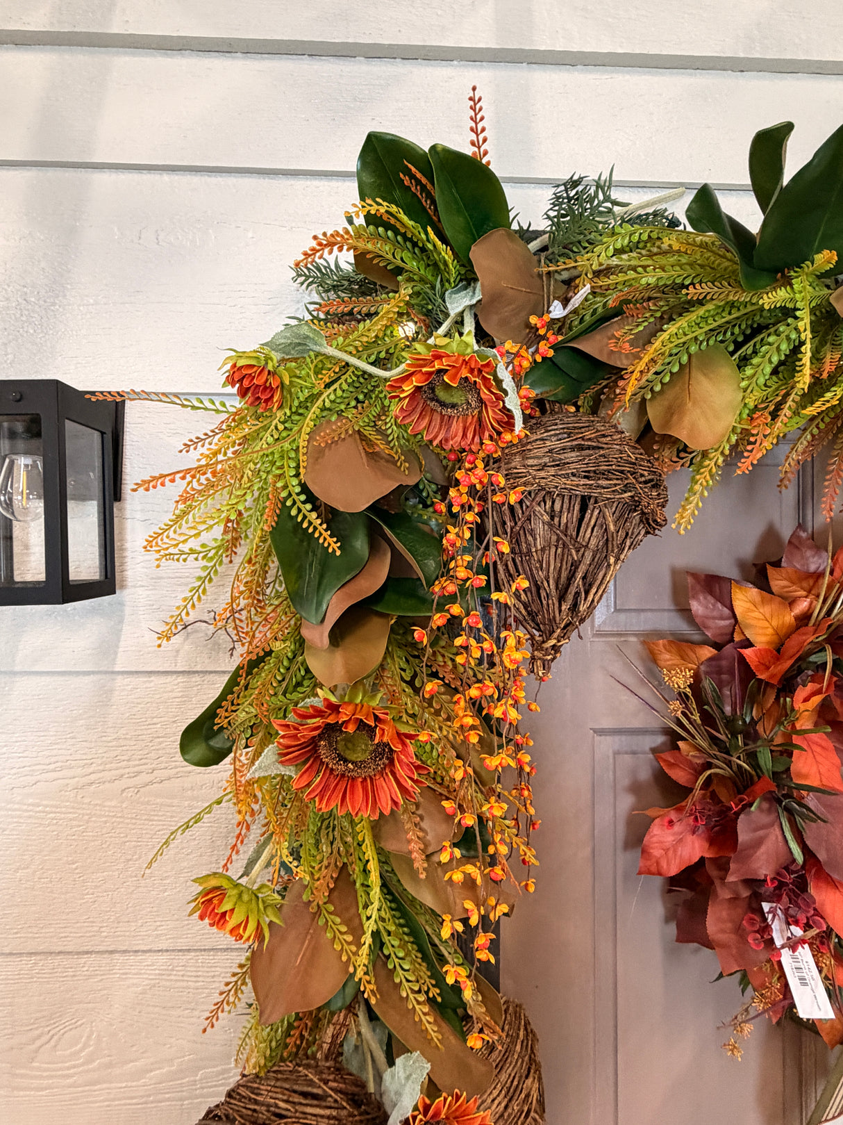 Close-up of deluxe uv protect jelly bean grass garland detail from Magnolias Home Decor