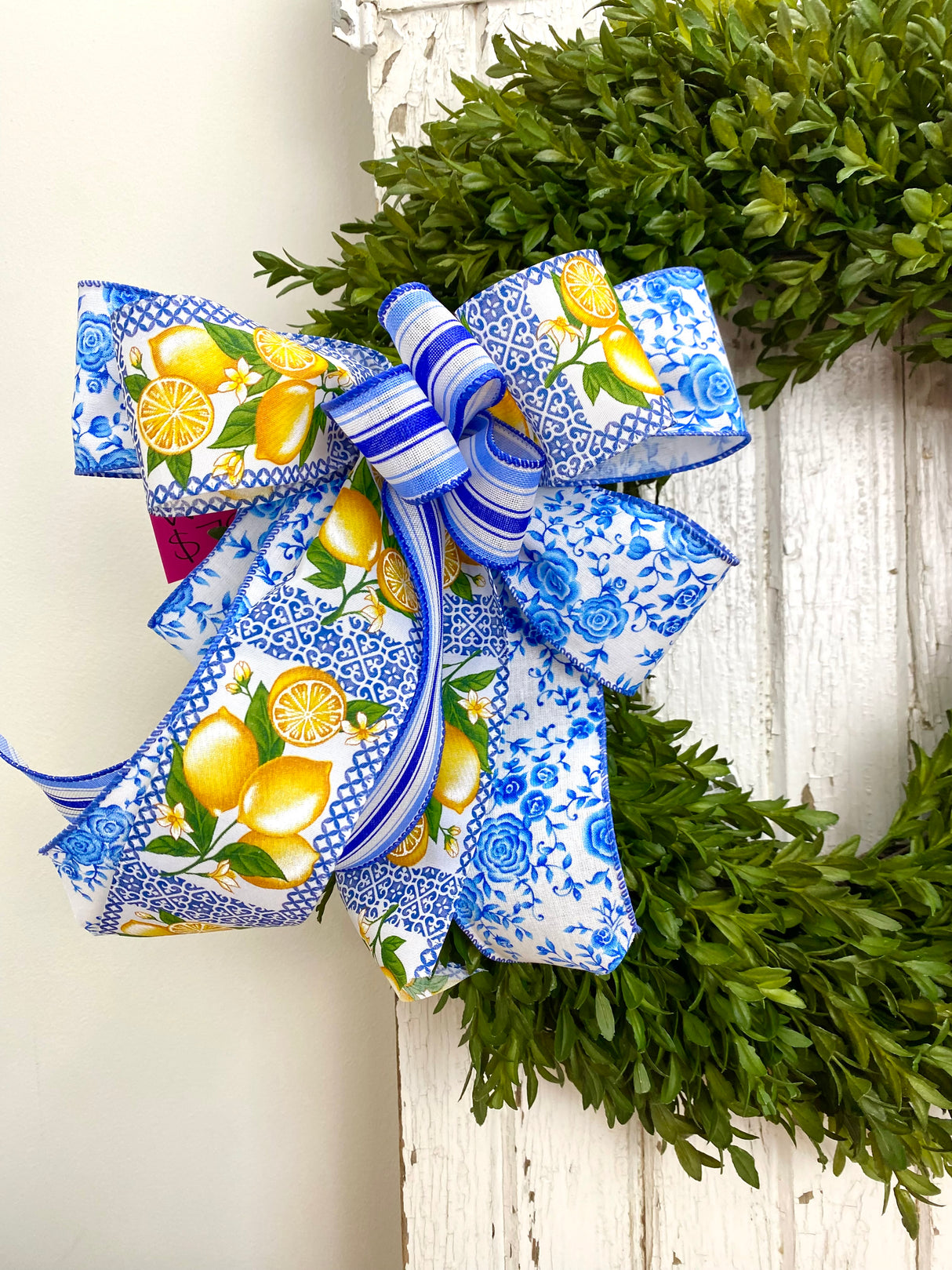 10" Blue Citrus Garden Bow