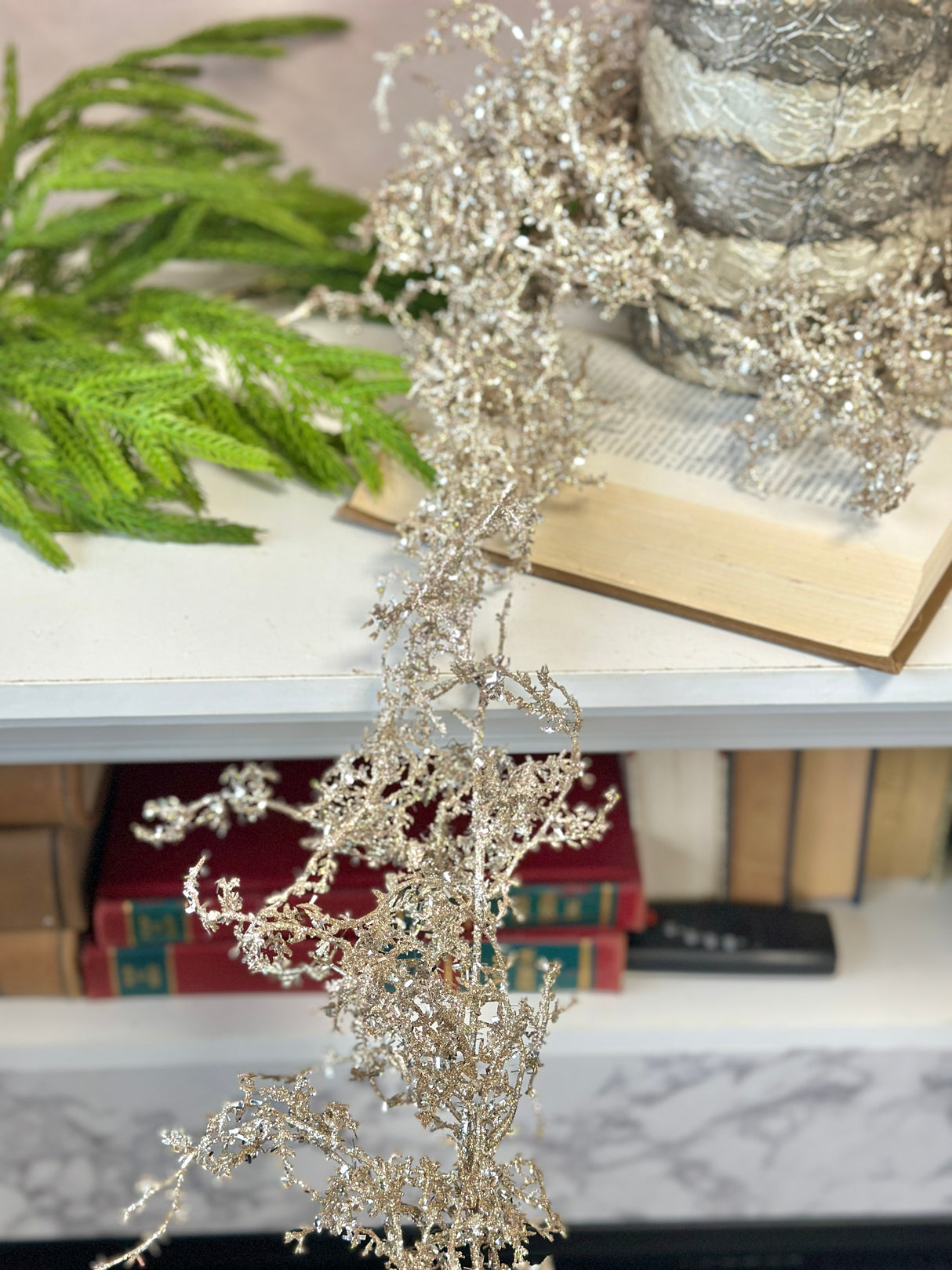 6' Sparkling Angel Fern Garland