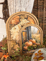 Pumpkin Window Canvas Art Layered Set
