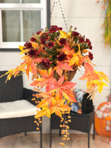 28" Autumn Waterfall Hanging Basket
