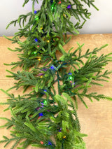 76” Green Oversized Norfolk Lighted Garland Multi & Warm