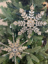 Jewels & Glitter Metal Snowflake Ornament - 2 Styles