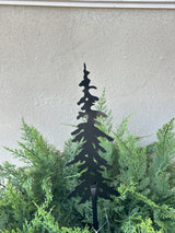 Small Winter Forest Metal Tree Stake