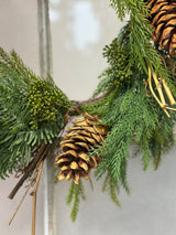 22" Real Touch Fine Pine Wreath