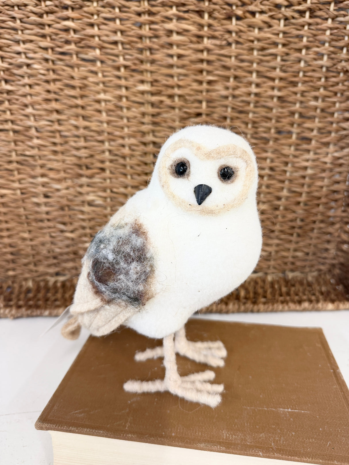 Natural Felt Owl Ornament