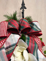 34" Magnolia Christmas Grace Teardrop Swag Design 2