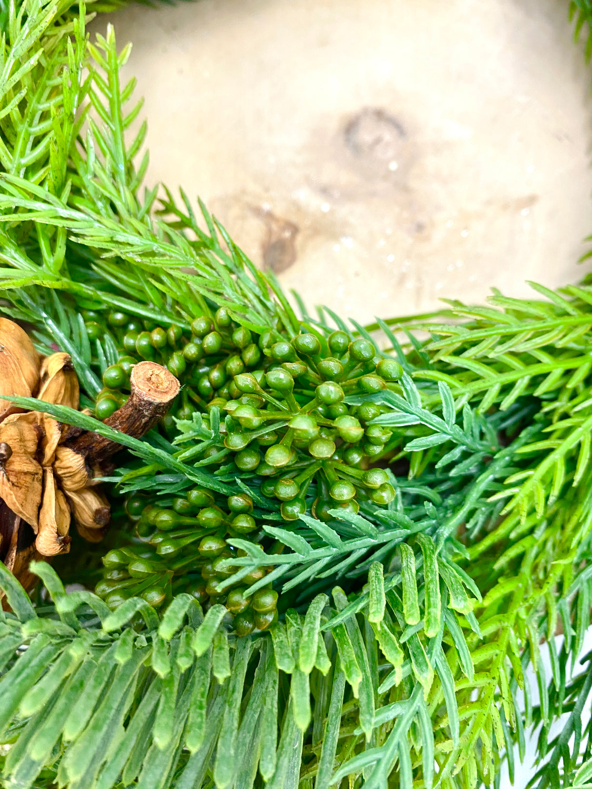 22" Real Touch Fine Pine Candle Ring