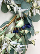 24" Eucalyptus Oats & Blueberry Wreath