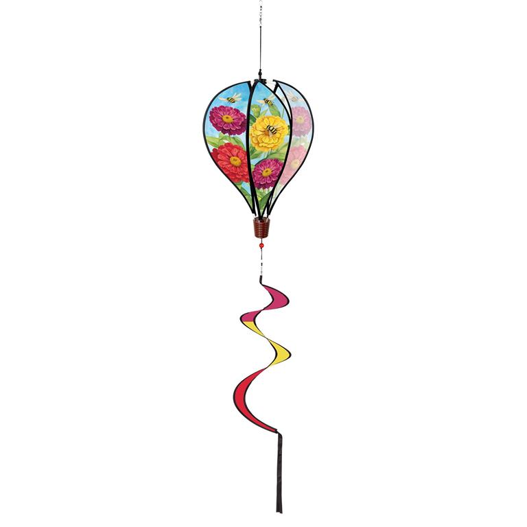 Multicolor Zinnias & Bees Balloon Spinner