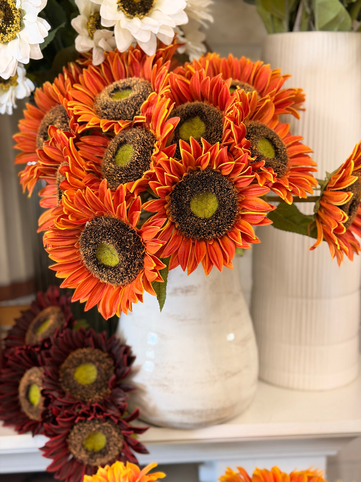 Orange Real Touch Sunflower Bundle