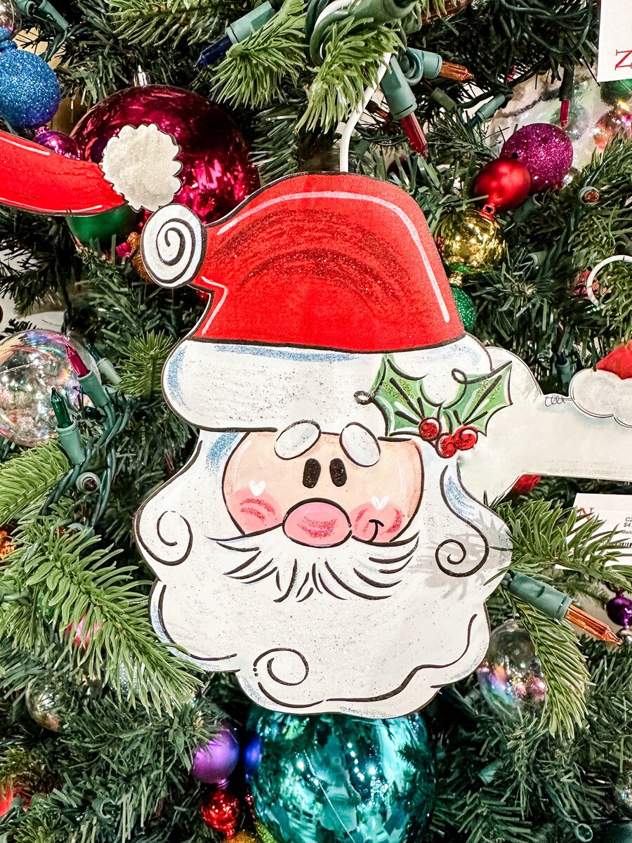 Mustache Santa Stake